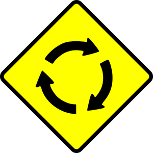 Kreisverkehr Vorsicht Zeichen Vektor-Bild
