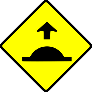 Speed hump caution sign vector image