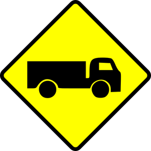 Caution truck sign vector image