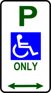 Stationnement pour l'image vectorielle de trafic handicapés roadsign