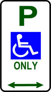 Engelli trafik mesaj vektör görüntü için park yeri