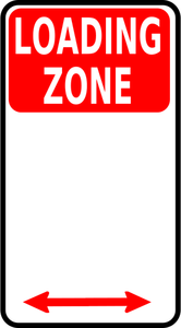 Loading zone traffic roadsign vector image