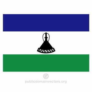 Drapeau de vecteur de Lesotho