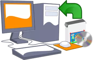 Install computer software CD vector clip art