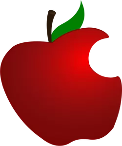 Apple with bite icon vector drawing