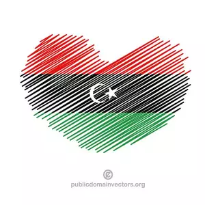Drapeau libyen en forme de coeur