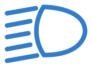 Vector image of low beam light switched on car display icon