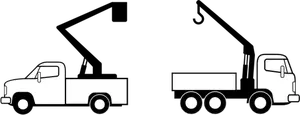 Wektor rysunek z ulicy naprawa samochodów ciężarowych