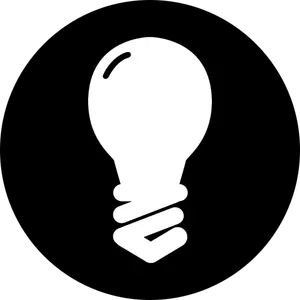 Icône de l'ampoule traditionnelle en image vectorielle cercle noir