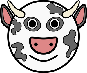Grafică vectorială de vacă de desen animat fata rotunda