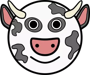 Vector graphics of round face cartoon cow