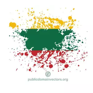 Salpicaduras de tinta con colores de la bandera lituana