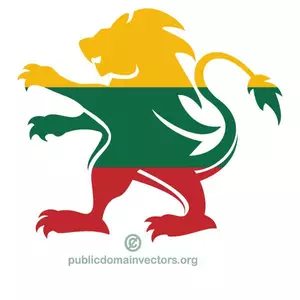 ライオンの形でリトアニアの旗