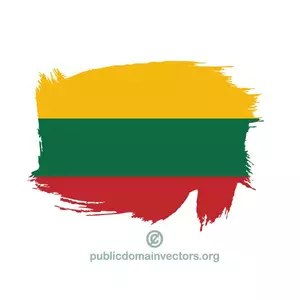 Lithuanian flag painted on white surface