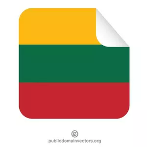 Drapeau de la Lituanie carré autocollant
