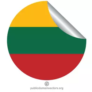 Drapeau lituanien rond autocollant
