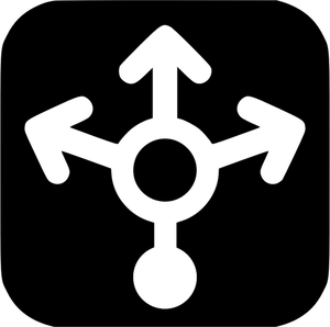 Ilustración de vector de icono blanco y negro de balanceador de carga