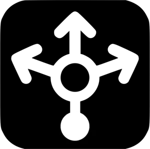Kuormituksen tasaaja mustavalkoisen kuvakkeen vektorikuvake