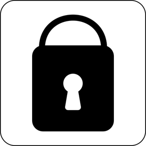 Vector illustration of black and white lock icon