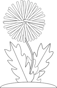 Disegno del fiore tarassaco per libro colore vettoriale