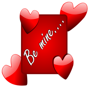 Be mine sign with hearts vector image