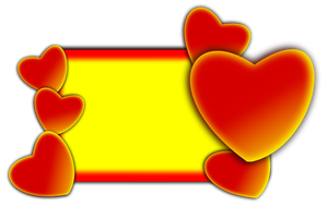 Vector graphics of board decorated with hearts