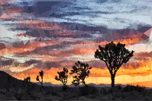 Desert landscape sunset