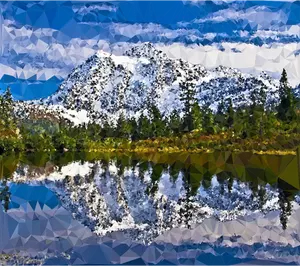 Arty mountain and lake