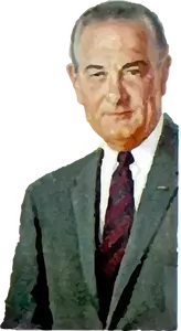 Lyndon Johnson B portret vector imagine