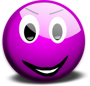 紫の生意気な笑顔のベクトル イラスト