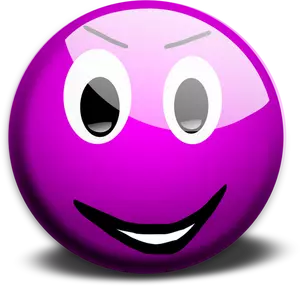 Vector illustration of purple cheeky smiley