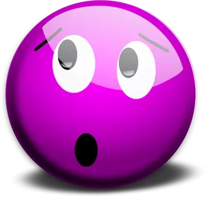 Vector image of purple dazed smiley