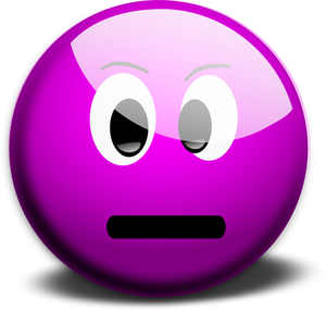 Vector graphics of purple disagreeing smiley