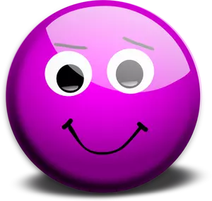 Vector illustration of purple innocent smiley