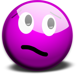 Vector image of purple guilty smiley