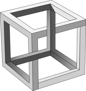 MC Eschers umulig kube i gråtone vektorgrafikk utklipp