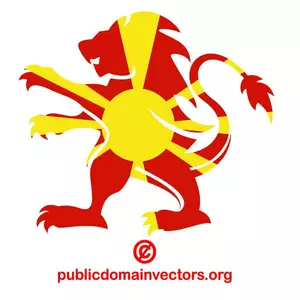 Macedonian flag in lion shape
