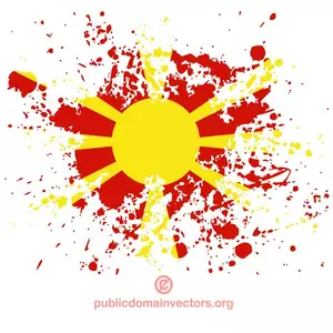 Flag of Macedonia in ink spatter