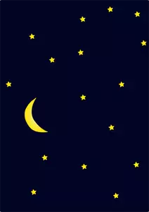 Měsíc a obloha plná hvězd vektorové pozadí