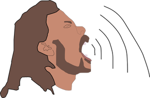 Vector de la imagen del hombre Afro hablando en voz alta