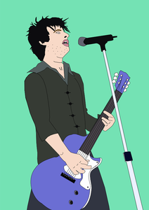 Male singer playing guitar vector