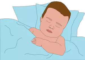 Image vectorielle du garçon dans son lit