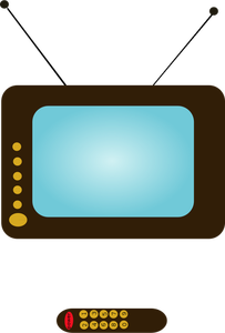 Vectorillustratie van een televisie en een TV-afstandsbediening