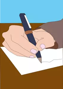 Vector illustration of hand and pen
