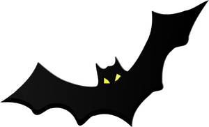 Silueta de murciélago con ojos amarillos vector clip art