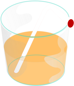 Glass with straw vector graphics