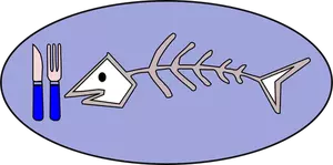Vektor image av fisk bein på plate