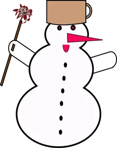 Pembe burunlu vektör görüntü ile kardan adam
