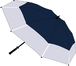 Immagine vettoriale ombrello blu e grigio
