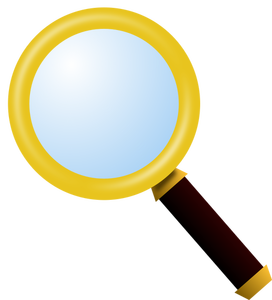 Clip art of gold-plated magnifying glass